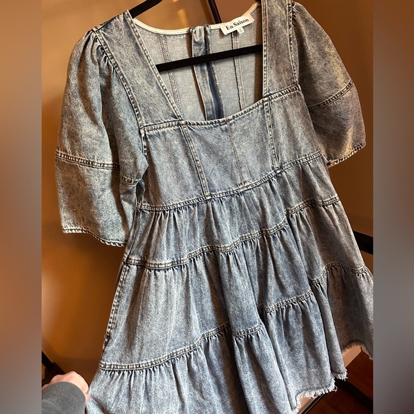 NWOT En Saison Denim Mini Dress - Picture 5 of 7